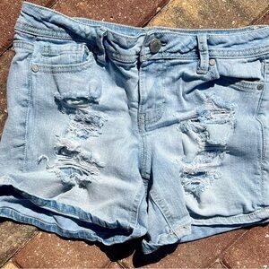 Blue Spice Blue Jean Shorts with Distressed Hem